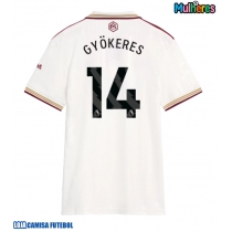 Camisa de Futebol Arsenal Viktor Gyokeres #14 Equipamento Alternativo Mulheres 2025-26 Manga Curta